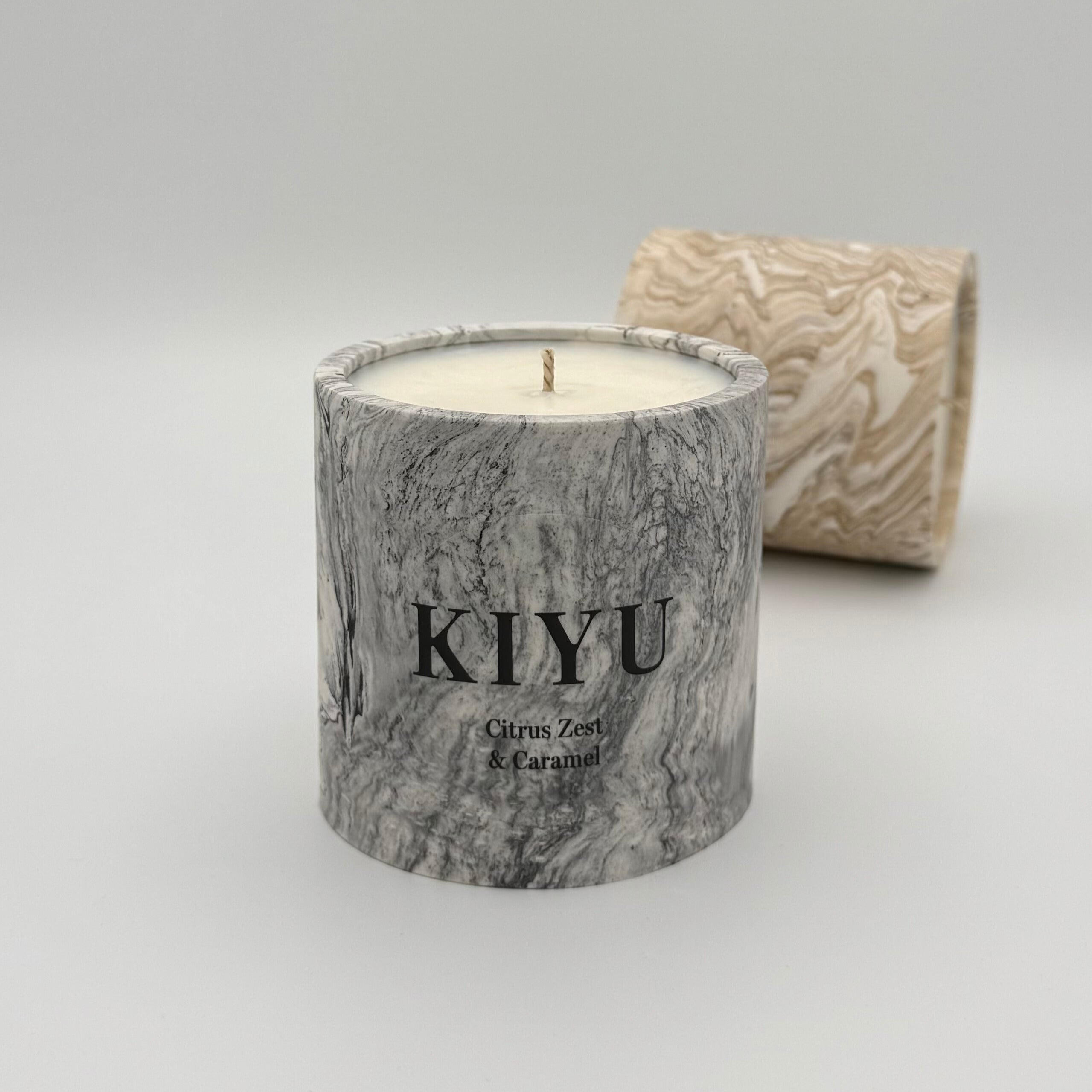 Citrus Zest & Caramel Duftkerze | Marmoriert