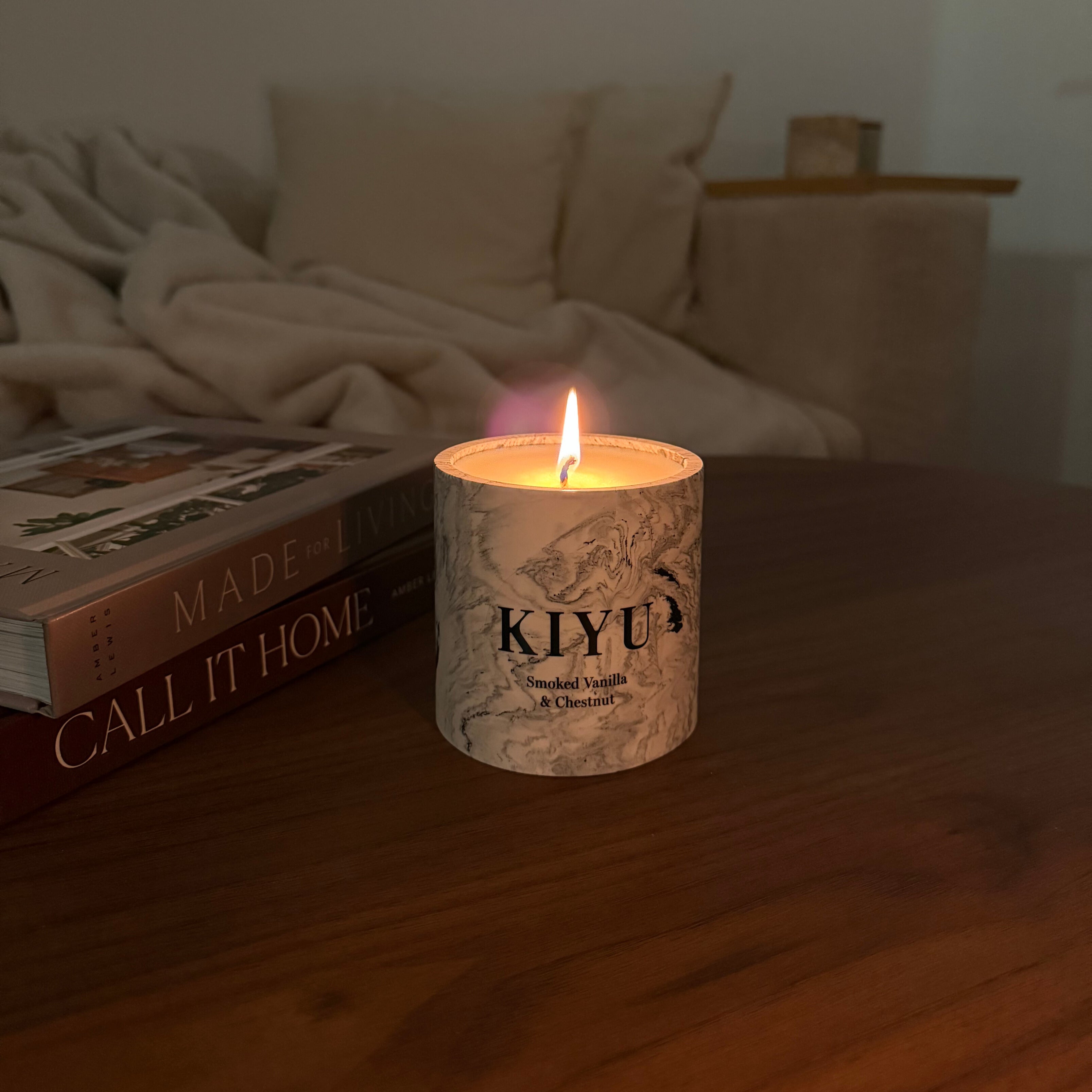 Smoked Vanilla & Chestnut Duftkerze | Marmoriert