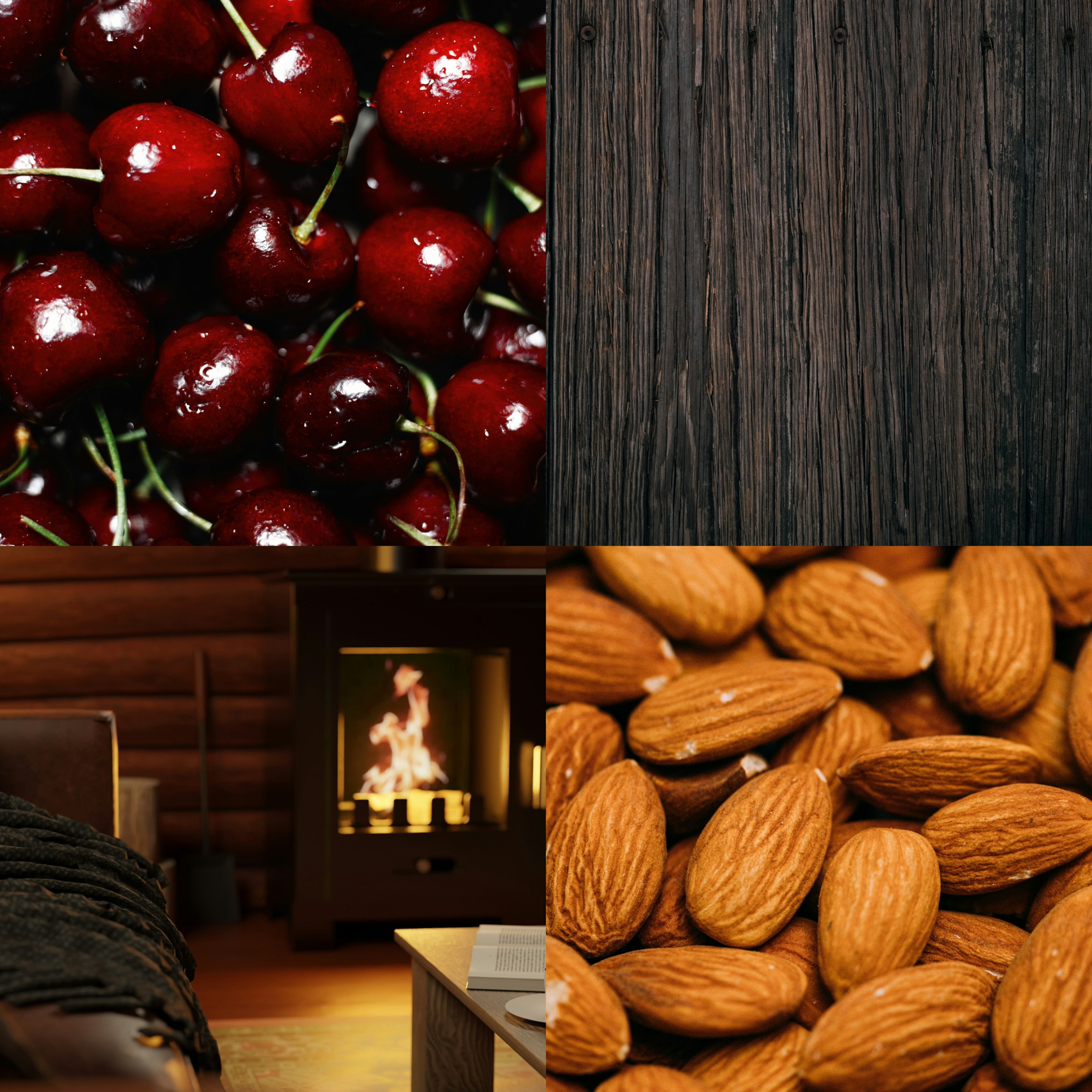 Dark Cherry & Almond Wood Duftkerze - Marmoriert