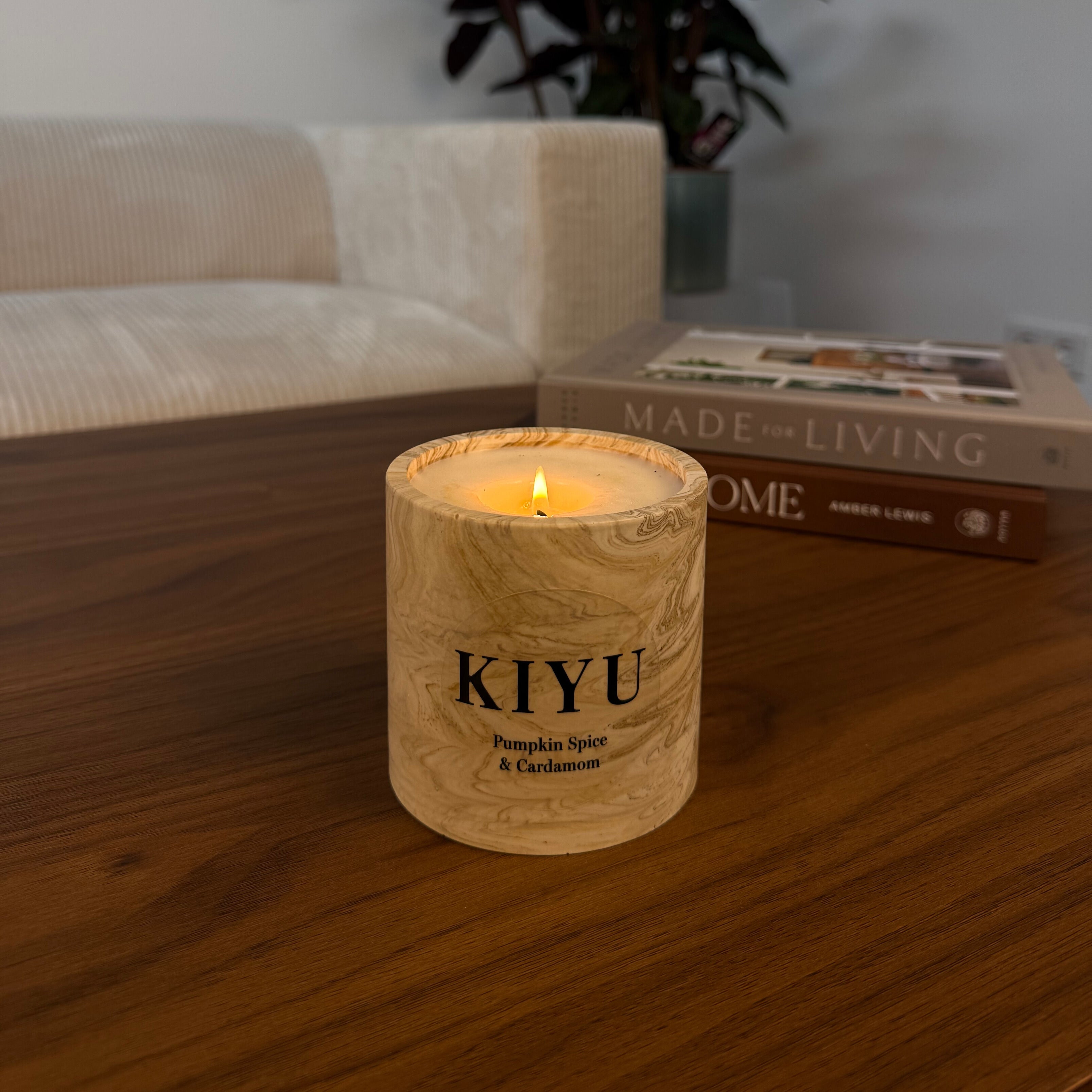 Pumpkin Spice & Cardamom Duftkerze | Marmoriert